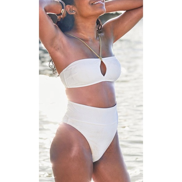 NWT Aerie Jacquard High Cut Cheeky Bikini Bottom - Picture 2 of 9